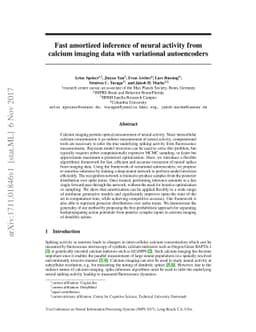 Fast amortized inference of neural activity from calcium imaging data
  with variational autoencoders