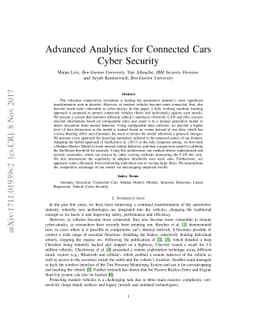 Advanced Analytics for Connected Cars Cyber Security