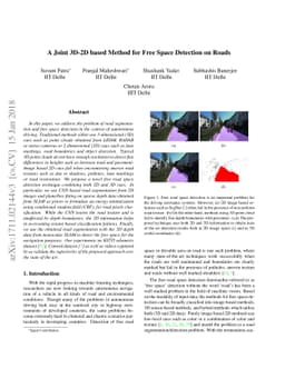 A Joint 3D-2D based Method for Free Space Detection on Roads