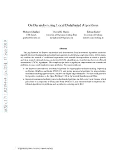 On Derandomizing Local Distributed Algorithms