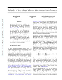 Optimality of Approximate Inference Algorithms on Stable Instances