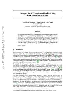 Unsupervised Transformation Learning via Convex Relaxations