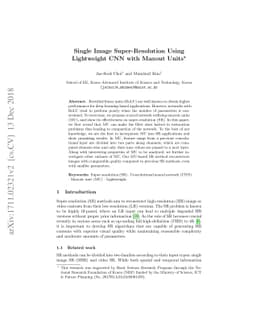 Single Image Super-Resolution Using Lightweight CNN with Maxout Units