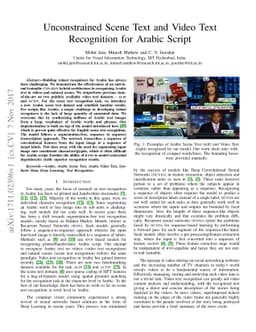 Unconstrained Scene Text and Video Text Recognition for Arabic Script