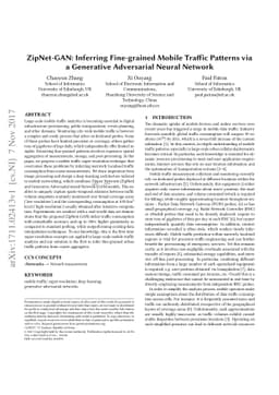 ZipNet-GAN: Inferring Fine-grained Mobile Traffic Patterns via a
  Generative Adversarial Neural Network