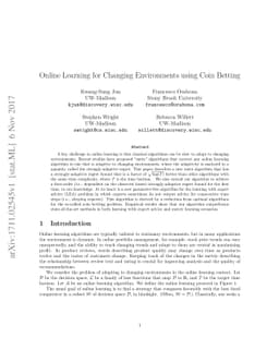 Online Learning for Changing Environments using Coin Betting