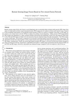 Remote Sensing Image Fusion Based on Two-stream Fusion Network