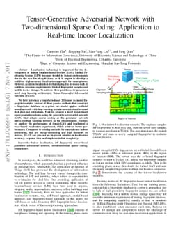 Tensor-Generative Adversarial Network with Two-dimensional Sparse
  Coding: Application to Real-time Indoor Localization