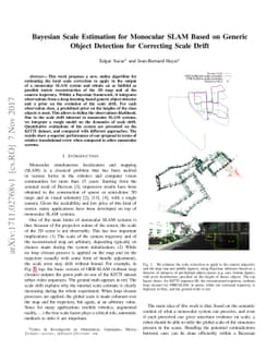 Bayesian Scale Estimation for Monocular SLAM Based on Generic Object
  Detection for Correcting Scale Drift