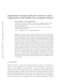 Approximate message passing for nonconvex sparse regularization with
  stability and asymptotic analysis