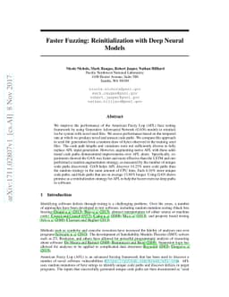 Faster Fuzzing: Reinitialization with Deep Neural Models