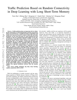 Traffic Prediction Based on Random Connectivity in Deep Learning with
  Long Short-Term Memory