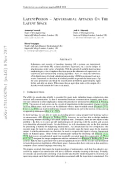 LatentPoison - Adversarial Attacks On The Latent Space