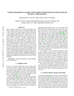 A joint separation-classification model for sound event detection of
  weakly labelled data