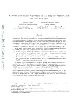 Coresets Meet EDCS: Algorithms for Matching and Vertex Cover on Massive
  Graphs