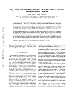 Deep Learning for Real-time Gravitational Wave Detection and Parameter
  Estimation: Results with Advanced LIGO Data