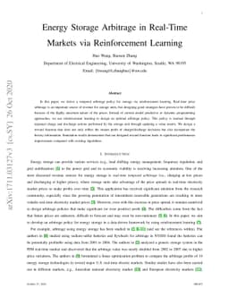 Energy Storage Arbitrage in Real-Time Markets via Reinforcement Learning