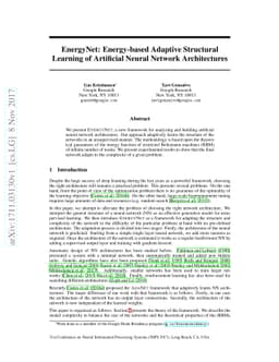 EnergyNet: Energy-based Adaptive Structural Learning of Artificial
  Neural Network Architectures