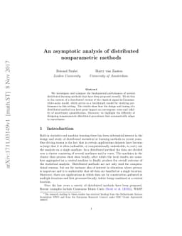 An asymptotic analysis of distributed nonparametric methods