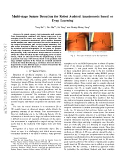 Multi-stage Suture Detection for Robot Assisted Anastomosis based on
  Deep Learning