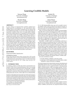 Learning Credible Models