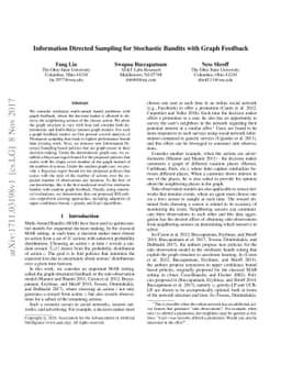 Information Directed Sampling for Stochastic Bandits with Graph Feedback