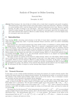 Analysis of Dropout in Online Learning