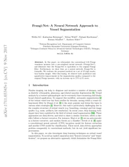 Frangi-Net: A Neural Network Approach to Vessel Segmentation