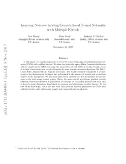 Learning Non-overlapping Convolutional Neural Networks with Multiple
  Kernels