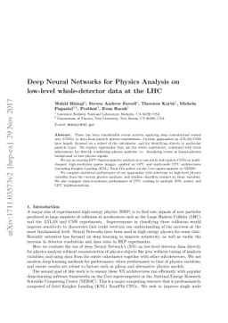 Deep Neural Networks for Physics Analysis on low-level whole-detector
  data at the LHC