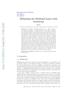 Debiasing the Debiased Lasso with Bootstrap