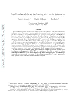 Small-loss bounds for online learning with partial information