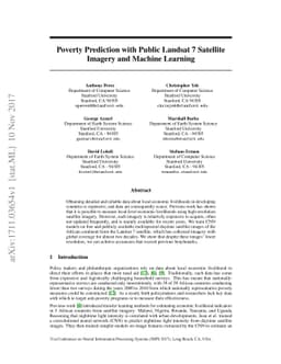 Poverty Prediction with Public Landsat 7 Satellite Imagery and Machine
  Learning