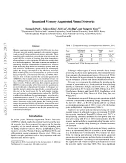 Quantized Memory-Augmented Neural Networks