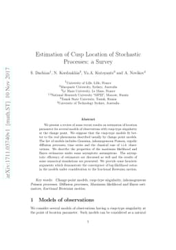 Estimation of Cusp Location of Stochastic Processes: a Survey