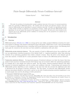 Finite Sample Differentially Private Confidence Intervals