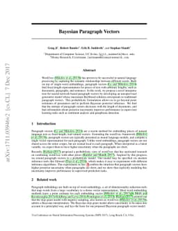 Bayesian Paragraph Vectors