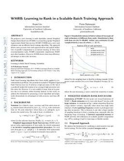 WMRB: Learning to Rank in a Scalable Batch Training Approach