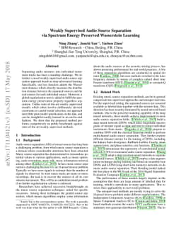 Weakly Supervised Audio Source Separation via Spectrum Energy Preserved
  Wasserstein Learning