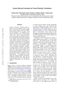 Syntax-Directed Attention for Neural Machine Translation