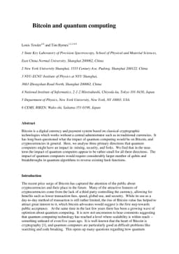 Bitcoin and quantum computing