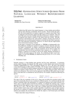 SQLNet: Generating Structured Queries From Natural Language Without
  Reinforcement Learning