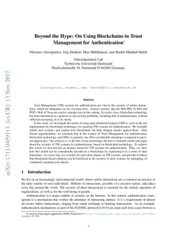 Beyond the Hype: On Using Blockchains in Trust Management for
  Authentication
