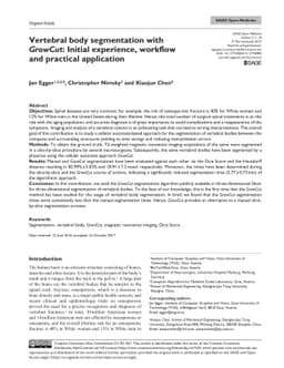 Vertebral body segmentation with GrowCut: Initial experience, workflow
  and practical application