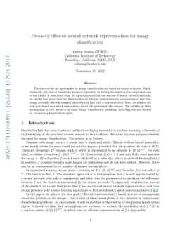 Provably efficient neural network representation for image
  classification