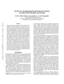 SkipFlow: Incorporating Neural Coherence Features for End-to-End
  Automatic Text Scoring