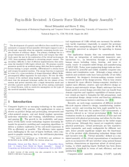 Peg-in-Hole Revisited: A Generic Force Model for Haptic Assembly