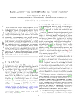 Haptic Assembly Using Skeletal Densities and Fourier Transforms
