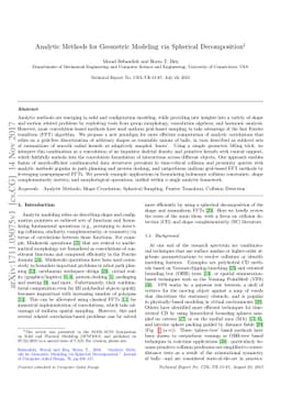 Analytic Methods for Geometric Modeling via Spherical Decomposition
