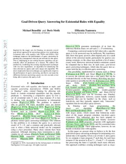 Goal-Driven Query Answering for Existential Rules with Equality